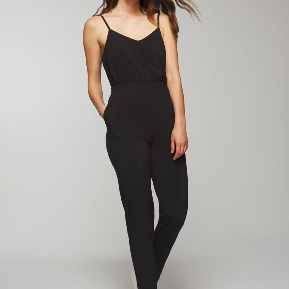 Soma weekend navy blue stretch Racerback ankle jumpsuit sz XL